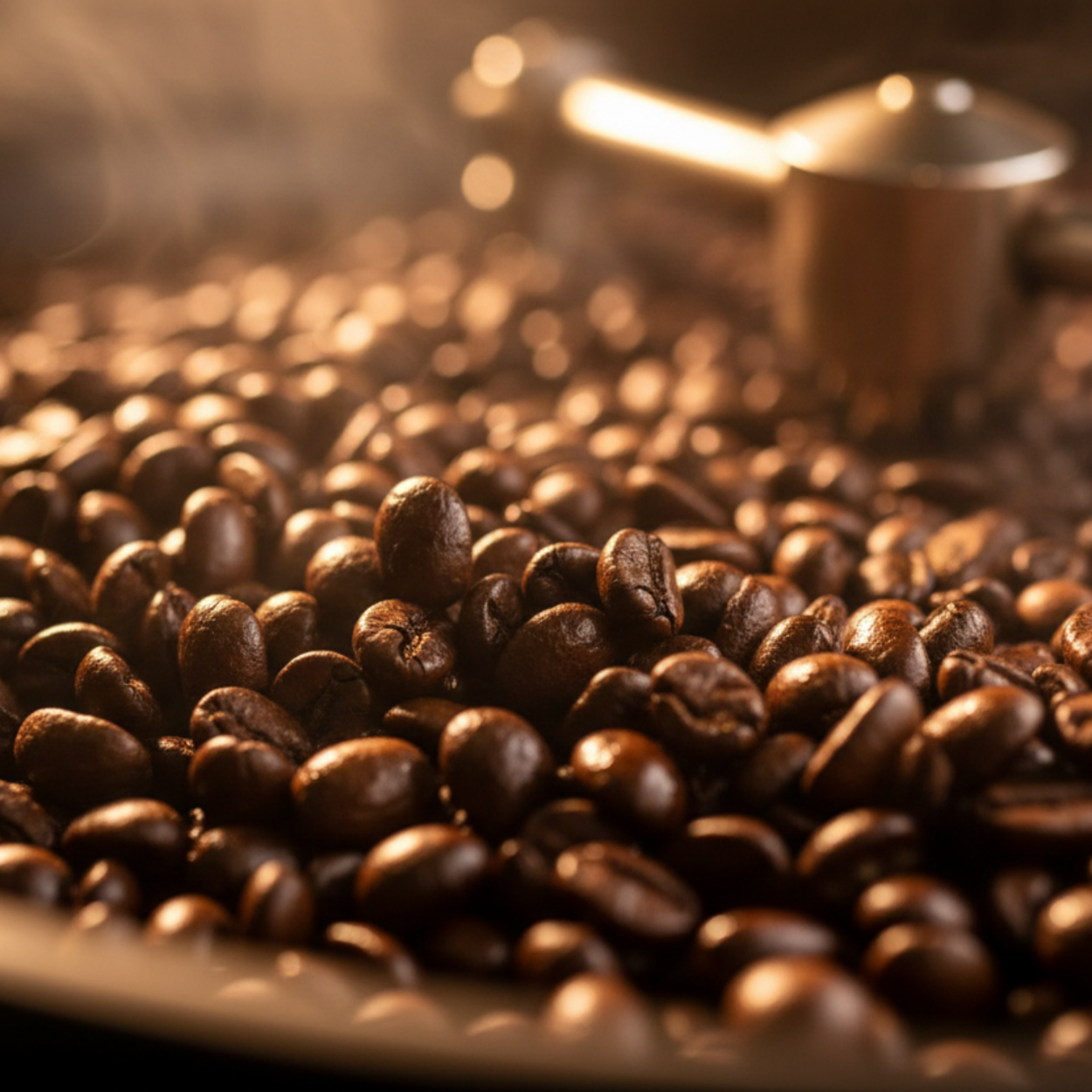 4k close up of coffee beans roasting