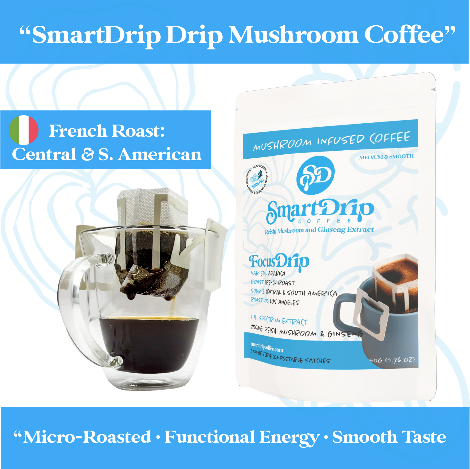 Focus Drip French Roast Mushroom Coffee (5ct.)