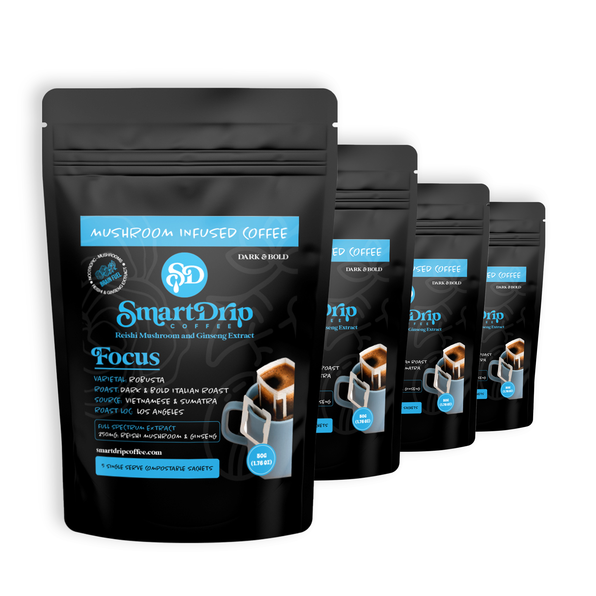 Focus Drip Italian Roast Mushroom Coffee (5ct.)