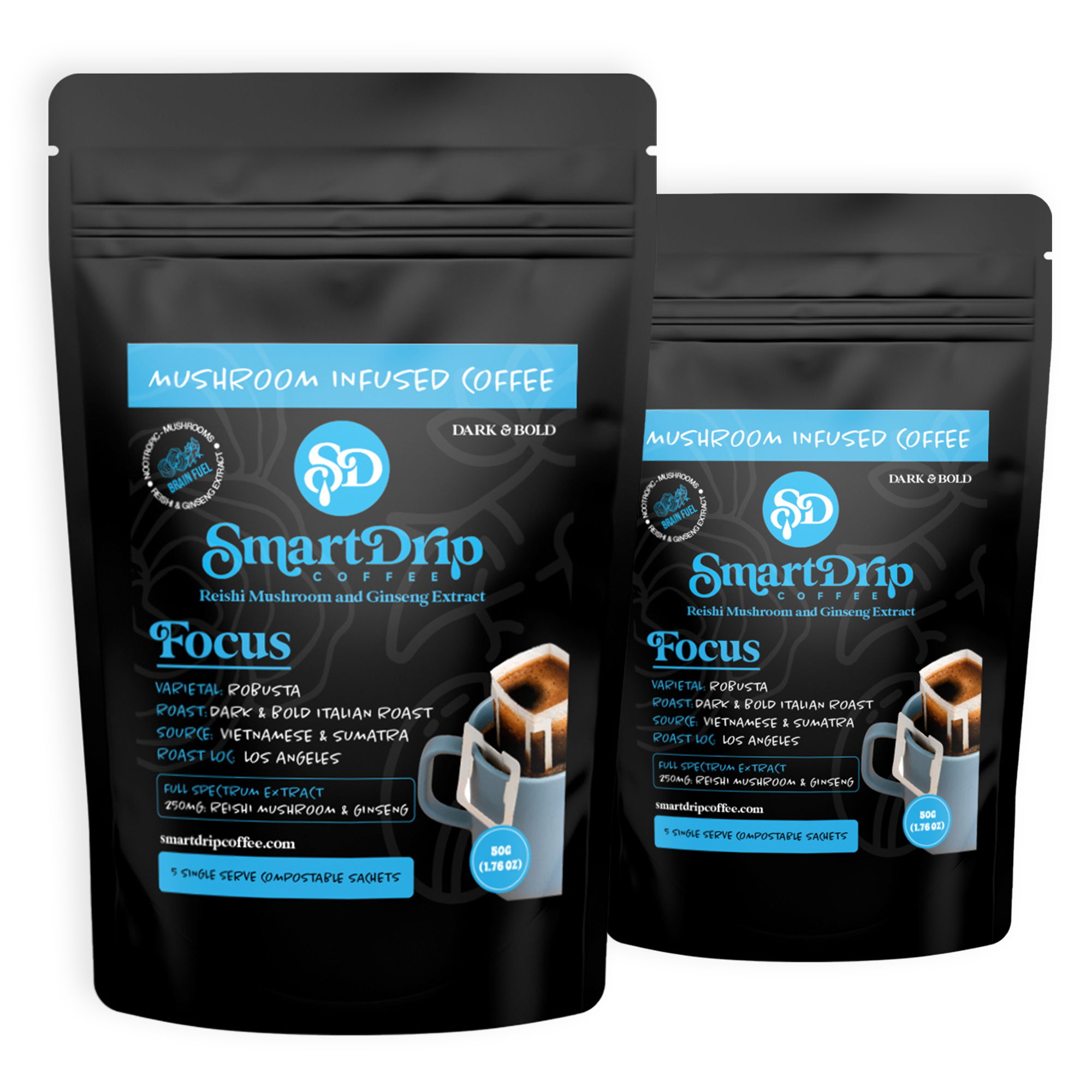 Focus Drip Italian Roast Mushroom Coffee (5ct.)